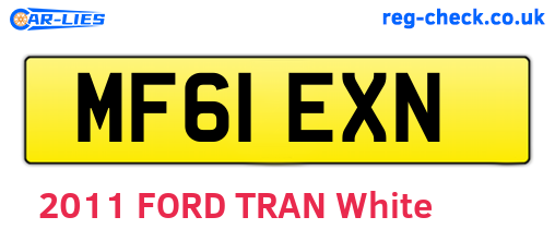 MF61EXN are the vehicle registration plates.