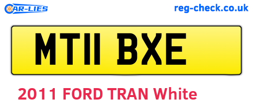 MT11BXE are the vehicle registration plates.