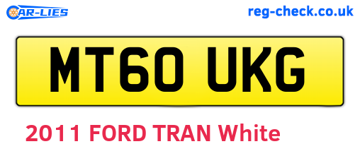MT60UKG are the vehicle registration plates.