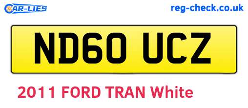 ND60UCZ are the vehicle registration plates.