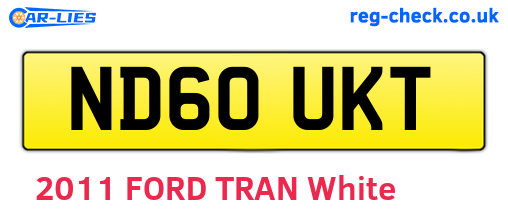 ND60UKT are the vehicle registration plates.