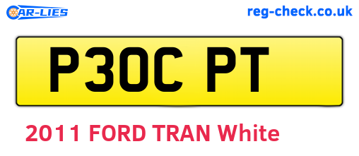P30CPT are the vehicle registration plates.