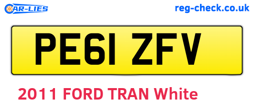 PE61ZFV are the vehicle registration plates.