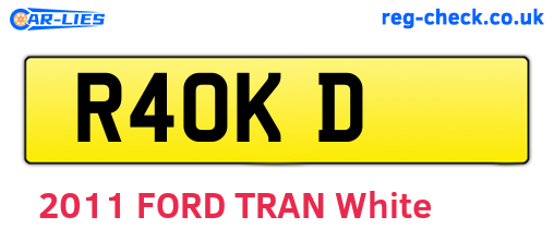 R4OKD are the vehicle registration plates.