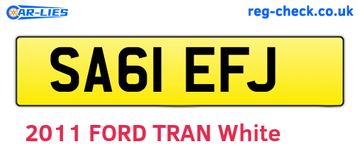 SA61EFJ are the vehicle registration plates.