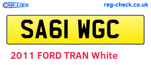 SA61WGC are the vehicle registration plates.