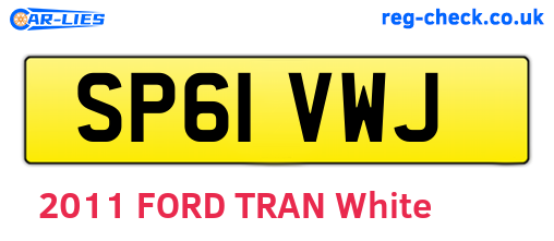SP61VWJ are the vehicle registration plates.