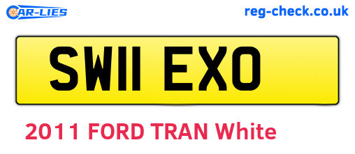 SW11EXO are the vehicle registration plates.