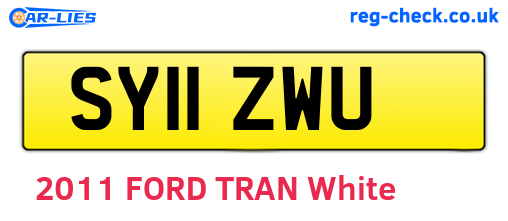 SY11ZWU are the vehicle registration plates.