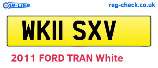 WK11SXV are the vehicle registration plates.