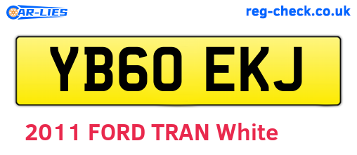 YB60EKJ are the vehicle registration plates.