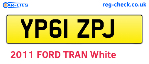 YP61ZPJ are the vehicle registration plates.