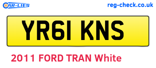 YR61KNS are the vehicle registration plates.