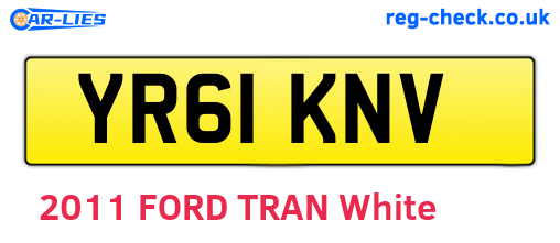 YR61KNV are the vehicle registration plates.