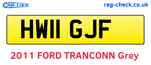HW11GJF are the vehicle registration plates.