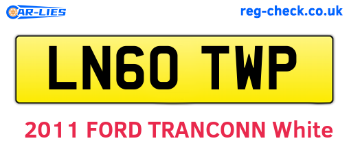 LN60TWP are the vehicle registration plates.