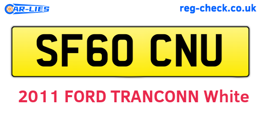 SF60CNU are the vehicle registration plates.