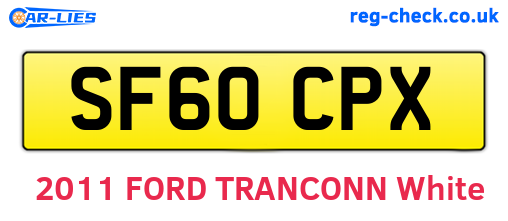 SF60CPX are the vehicle registration plates.