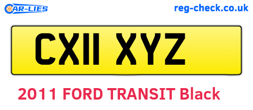 CX11XYZ are the vehicle registration plates.