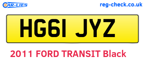 HG61JYZ are the vehicle registration plates.