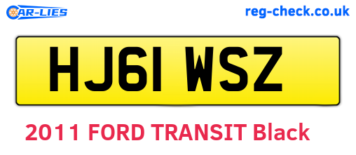 HJ61WSZ are the vehicle registration plates.