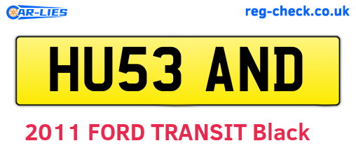 HU53AND are the vehicle registration plates.