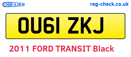 OU61ZKJ are the vehicle registration plates.