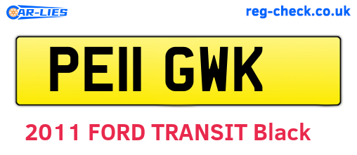 PE11GWK are the vehicle registration plates.
