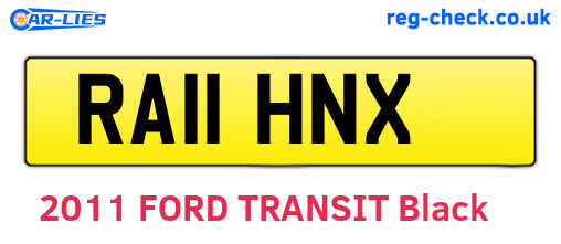 RA11HNX are the vehicle registration plates.