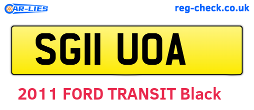 SG11UOA are the vehicle registration plates.