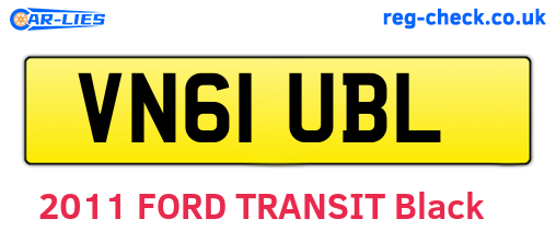 VN61UBL are the vehicle registration plates.