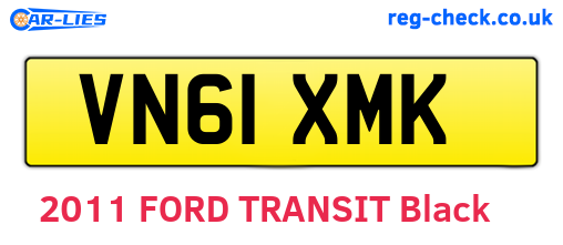 VN61XMK are the vehicle registration plates.