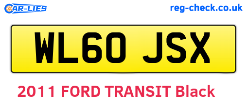 WL60JSX are the vehicle registration plates.