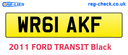 WR61AKF are the vehicle registration plates.