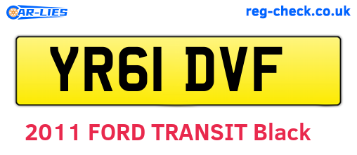 YR61DVF are the vehicle registration plates.