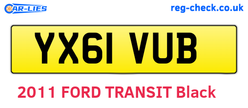 YX61VUB are the vehicle registration plates.