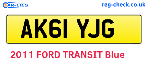 AK61YJG are the vehicle registration plates.