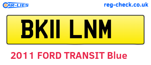 BK11LNM are the vehicle registration plates.