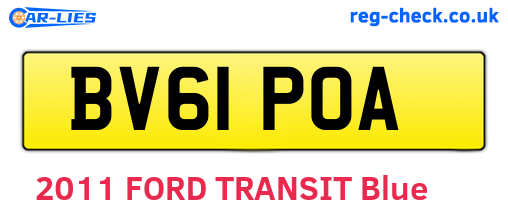 BV61POA are the vehicle registration plates.
