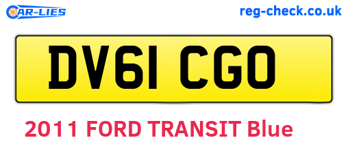 DV61CGO are the vehicle registration plates.