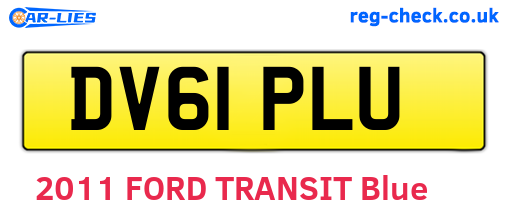 DV61PLU are the vehicle registration plates.
