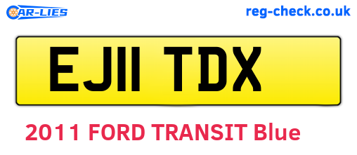 EJ11TDX are the vehicle registration plates.