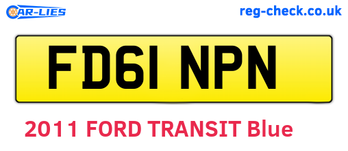 FD61NPN are the vehicle registration plates.