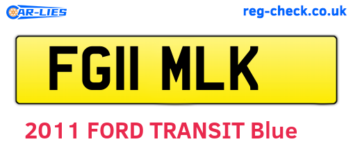FG11MLK are the vehicle registration plates.