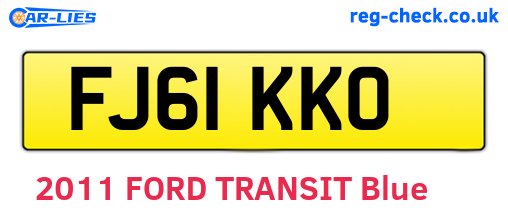 FJ61KKO are the vehicle registration plates.