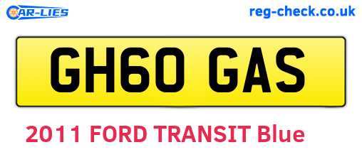 GH60GAS are the vehicle registration plates.