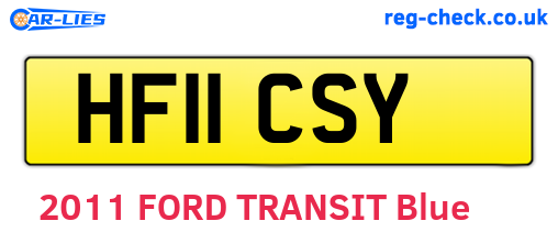 HF11CSY are the vehicle registration plates.