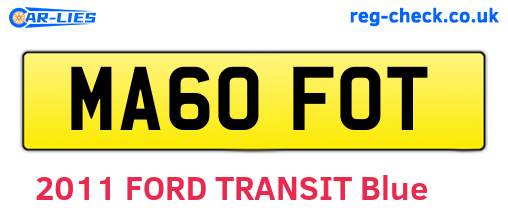 MA60FOT are the vehicle registration plates.