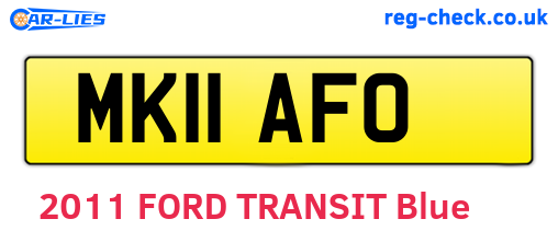 MK11AFO are the vehicle registration plates.