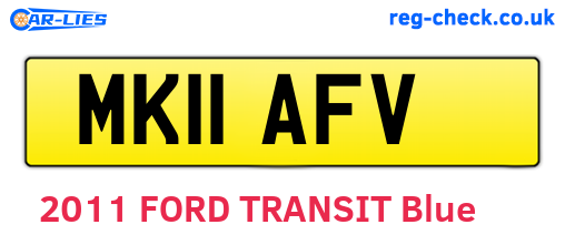 MK11AFV are the vehicle registration plates.